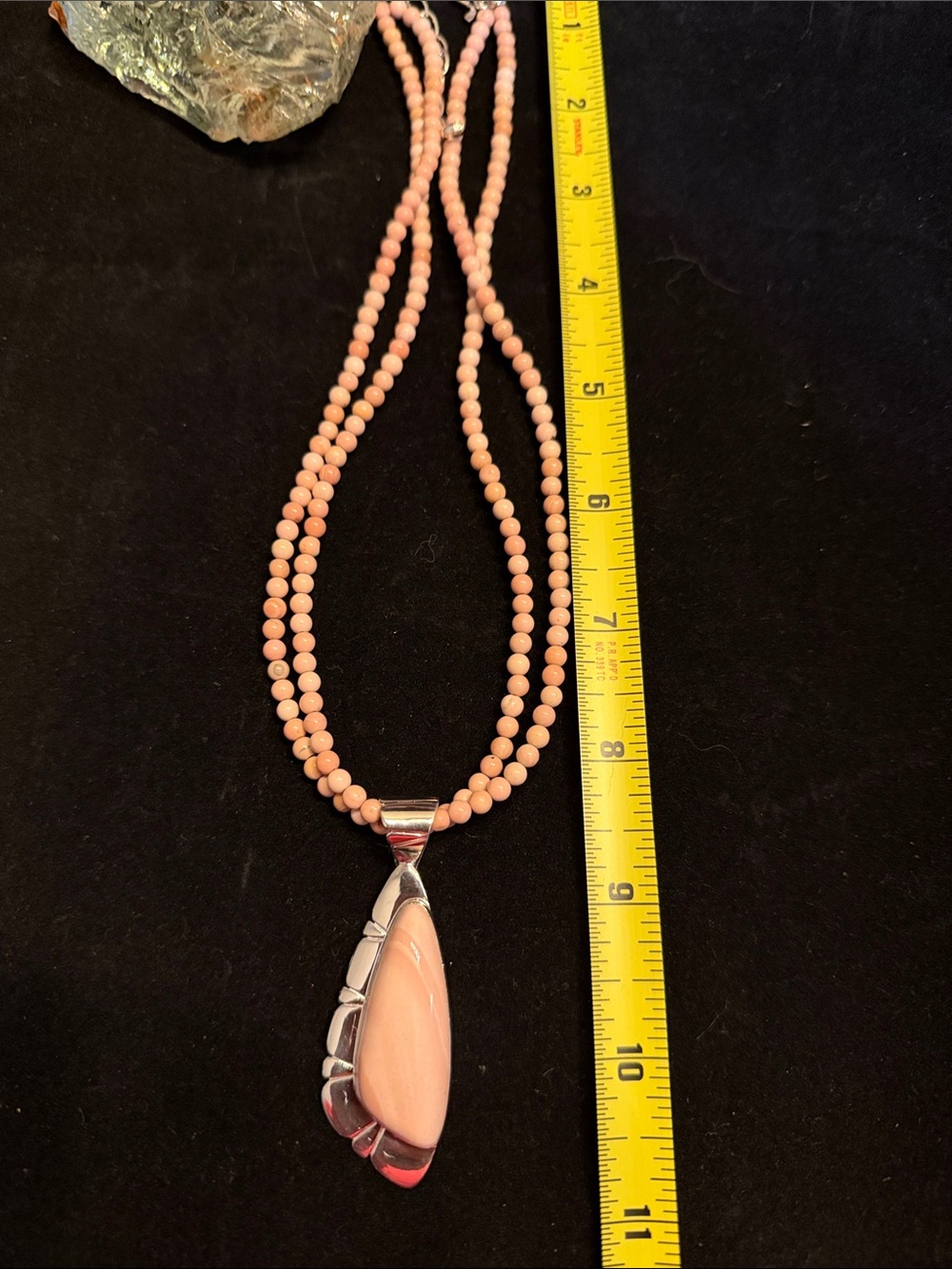 ✨ Jay King Pink Coral Pendant Necklace – Sterling Silver – Beaded Strand ✨ 226 - Picture 5 of 6